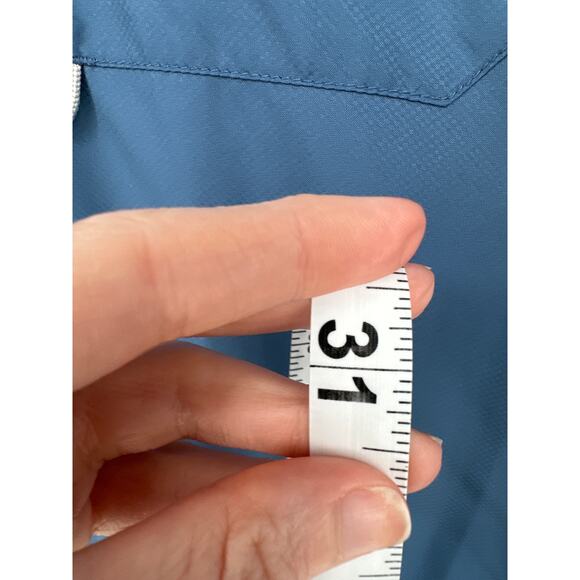 Habit Fishing Shirt Mens XL Blue Button Short Sleeve Pockets Lightweight - Picture 7 of 8